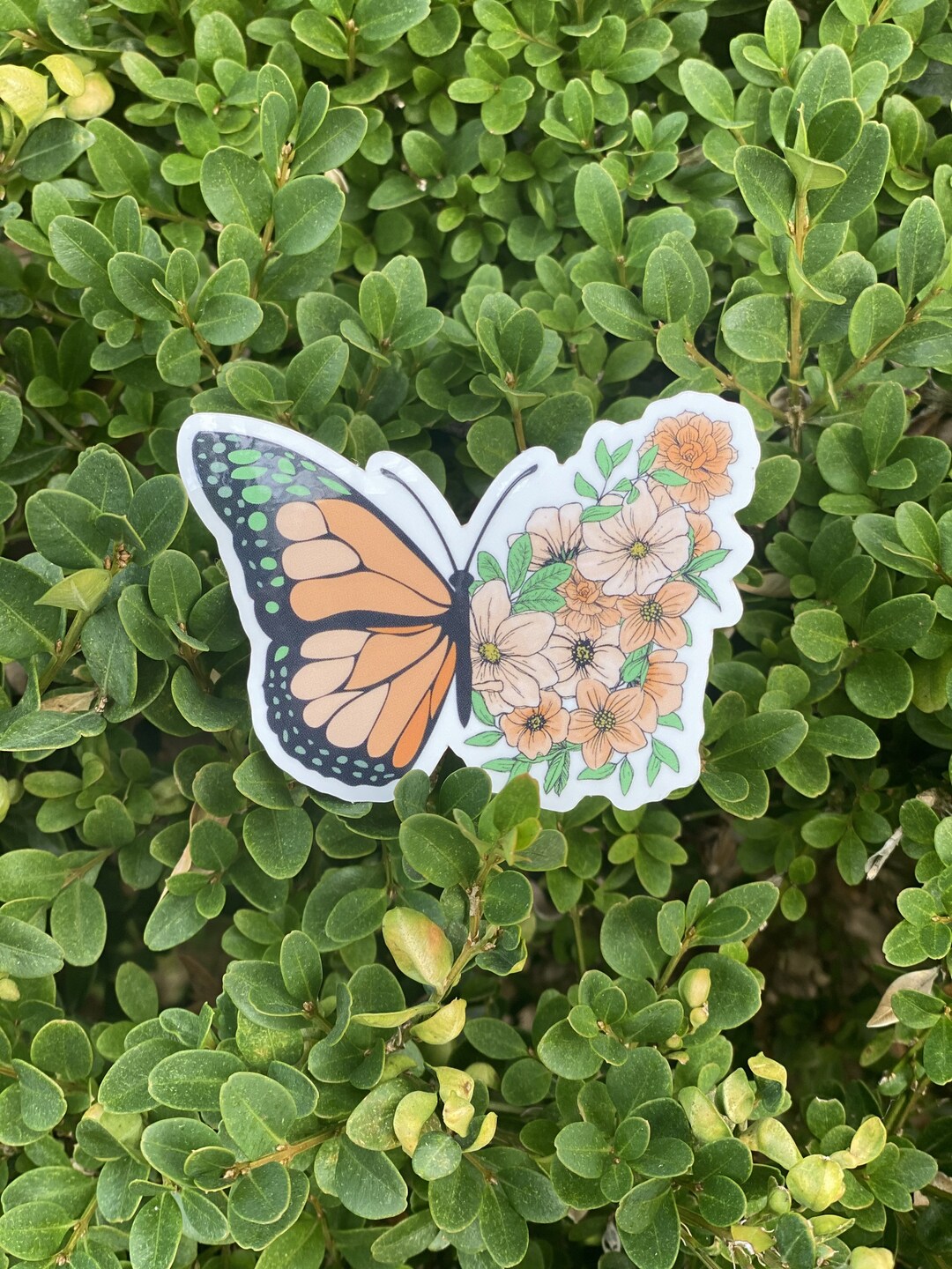 Butterfly Flowers Sticker - Etsy