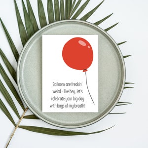 Luftballons = Beutel des Atems Lustige Geburtstagskarte - innen leer