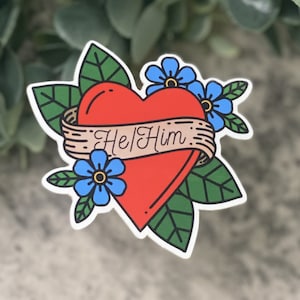 Express Pronomen Stolz mit 'He / Him' Sticker - wasserdicht, wetterfest und spülmaschinenfest!