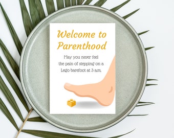 Funny New Parent Card – LEGO Pain, Welcome to Parenthood