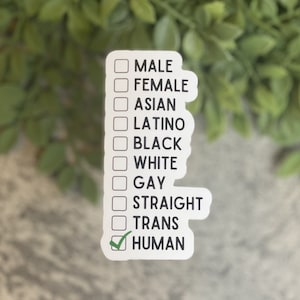 Human Check List Vinyl Sticker