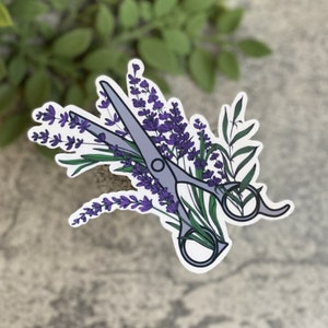 Bloeiende schaar voor haarstylisten Vinyl Sticker