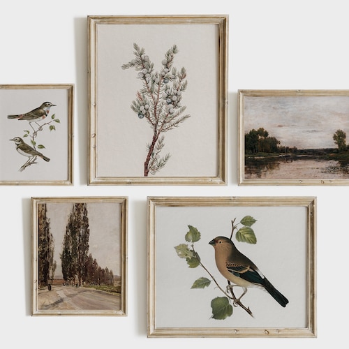 Vintage Gallery Wall Prints Art SET Landscape Home Decor Etsy