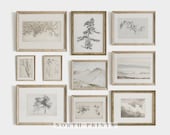 Vintage Prints Gallery Wall SET Neutral Gallery Art Set of Ten PRINTABLE S71