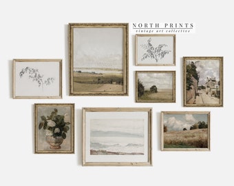 Vintage Neutral Gallery Wall Print SET | European Country Decor | PRINTABLE DOWNLOADS | S8-3