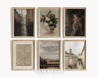 Vintage Moody European Gallery Wall Print SET | French Country Art Prints | Digital PRINTABLE | S6-15