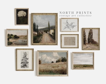 Printable Vintage Gallery Wall Art SET | Antique Prints Warm Aesthetic Downloadable DIGITAL | S9-7