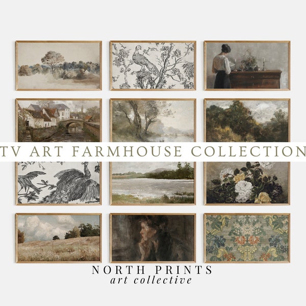 FRAME TV Art Vintage Farmhouse Collection Bundle | Vintage Paintings and Tapestry Art | Digital North Prints | TVS-14