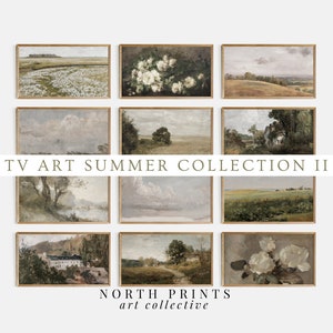 FRAME TV Art Vintage Summer Collection Bundle | Vintage Country Landscapes and Botanical Still Life Paintings | North Prints | TVS-13