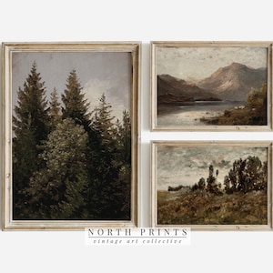 Rustic Landscape Print SET | Vintage Lake House Prints  PRINTABLE Art | North Prints | S3-8