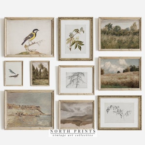 Rustic Gallery Wall Art SET | Neutral Vintage Gallery Print Set Nature | French Country Decor PRINTABLE #S84