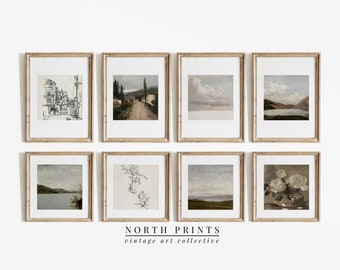 Antique European Gallery Wall Art SET | Neutral Vintage Paintings Sketches | PRINTABLE DOWNLOAD | S8-6