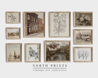 Vintage European Gallery Wall Print SET of 10 | Neutral Home Decor PRINTABLE | North Pints | S10-5