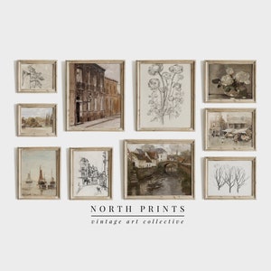 Vintage European Gallery Wall Print SET of 10 | Neutral Home Decor PRINTABLE | North Pints | S10-5