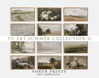 Vintage Summer Landscape Frame TV Art: Botanical Still Life Paintings (Digital Download) TVS-13