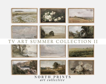 FRAME TV Art Vintage Summer Collection Bundle | Vintage Country Landscapes and Botanical Still Life Paintings | North Prints | TVS-13