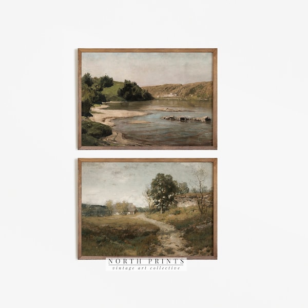 Country Landscape Print SET | Vintage Farmhouse Prints Digital PRINTABLE | North Prints | S2-8