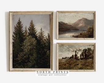 Rustic Landscape Print SET | Vintage Lake House Prints  PRINTABLE Art | North Prints | S3-8