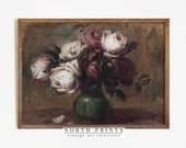 Rose Still Life Painting Vintage Flower Art Print Antique Digital PRINTABLE 744