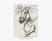 Vintage Horse Etching Vintage Print Antique Farmhouse Sketch PRINTABLE 309