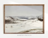 Vintage Winter Landscape Painting Antique Art Printable Vintage Christmas Decor PRINTABLE 303