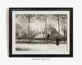 Winter Landscape Oil Painting Vintage Print Muted Countryside PRINTABLE 244