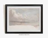 Vintage Cloud Painting Muted Antique Print French Nursery Printable Wall Art Decor 162