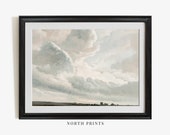 Cloud Oil Painting Farmhouse Nursery French Countryside Print PRINTABLE Horizontal Wall Art 35