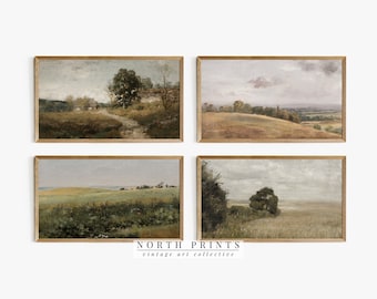 Bilderrahmen TV ART SET | Vintage Sommer Landschaft Gemälde DIGITAL Download, North Prints #TVS8