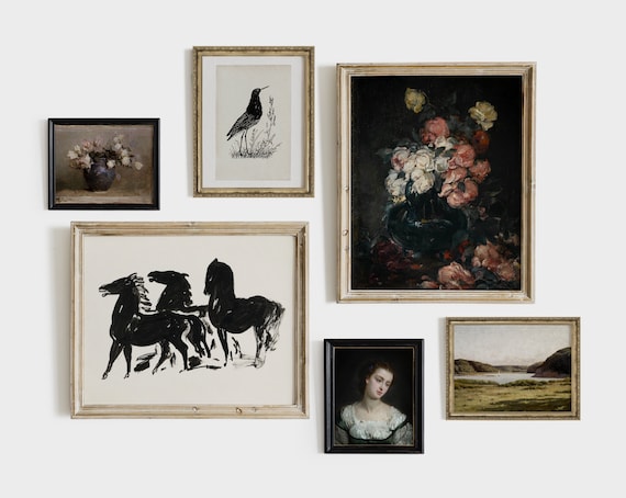 Moody Vintage Print Set: French Antique Gallery Wall Art (Digital Download Printable) S-30
