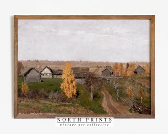 Vintage Painting Autumn Landscape | Farmhouse Digital Print PRINTABLE North Prints Fall Decor #652