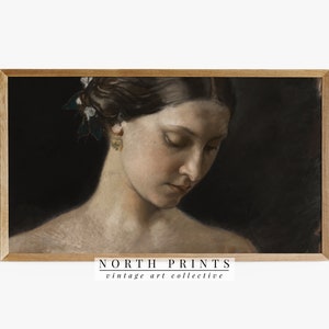 FRAME TV Vintage Portrait Art | Antique Woman Oil Painting Dark Moody | DIGITAL Download #TV228