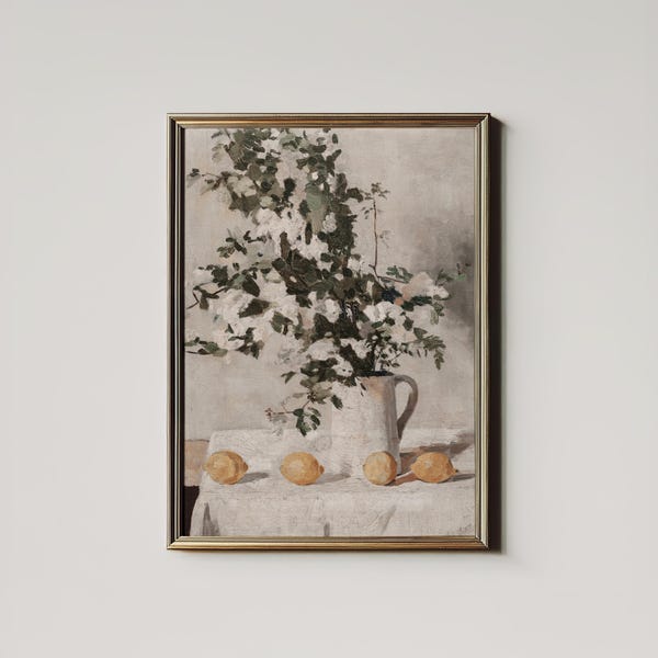 Pintura de cocina de limón: Arte botánico español vintage (Descargable e imprimible) 5-204