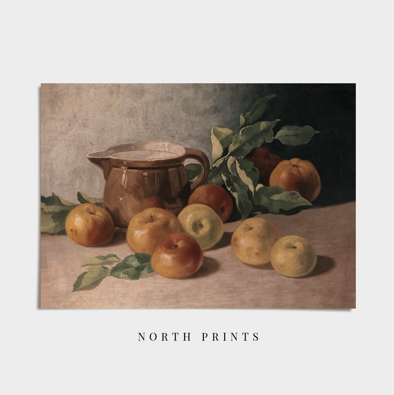 Country Kitchen Print | Vintage Painting | Apple Still Life PRINTABLE Digital Download | 385 image 9