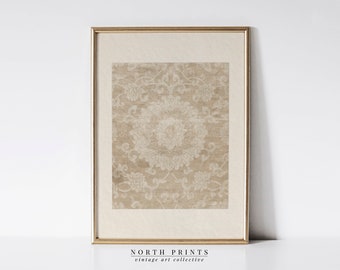 Antique Tapestry PRINTABLE Wall Art | Vintage Textile Neutral Print | Digital Download | 5-68
