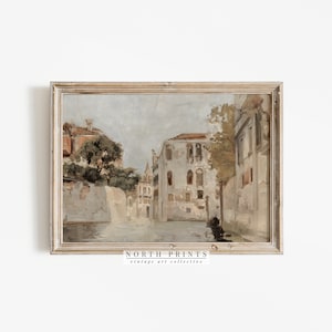 PRINTABLE Venice Canal Painting Vintage Neutral Italy Wall - Etsy