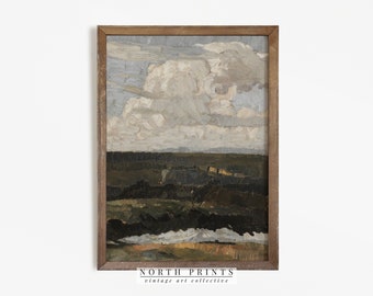 Vertical Landscape Oil Painting | Vintage Print Rustic Decor PRINTABLE North Prints | 624