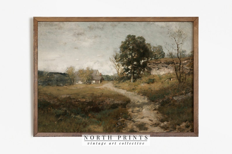 PRINTABLE Landscape Art Vintage Print Country Landscape Painting Digital Download 481 image 1