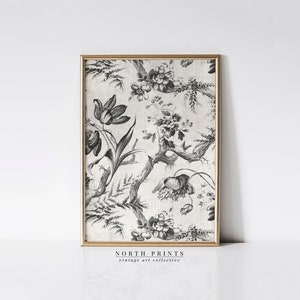 Botanical Tapestry Art Print: Neutral Antique Farmhouse Decor (Printable Digital Download) 5-191
