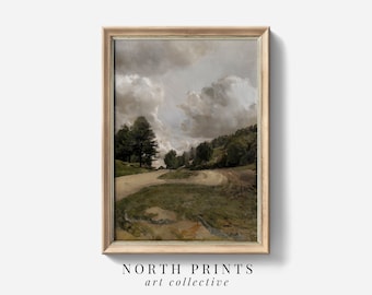 Country Road Landscape Painting | PRINTABLE Farmhouse Prints Digital Downloadable Art Print | North Prints 6-143