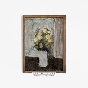 Vintage Floral Oil Painting: French Botanical Wall Art (Digital Printable) 3-134