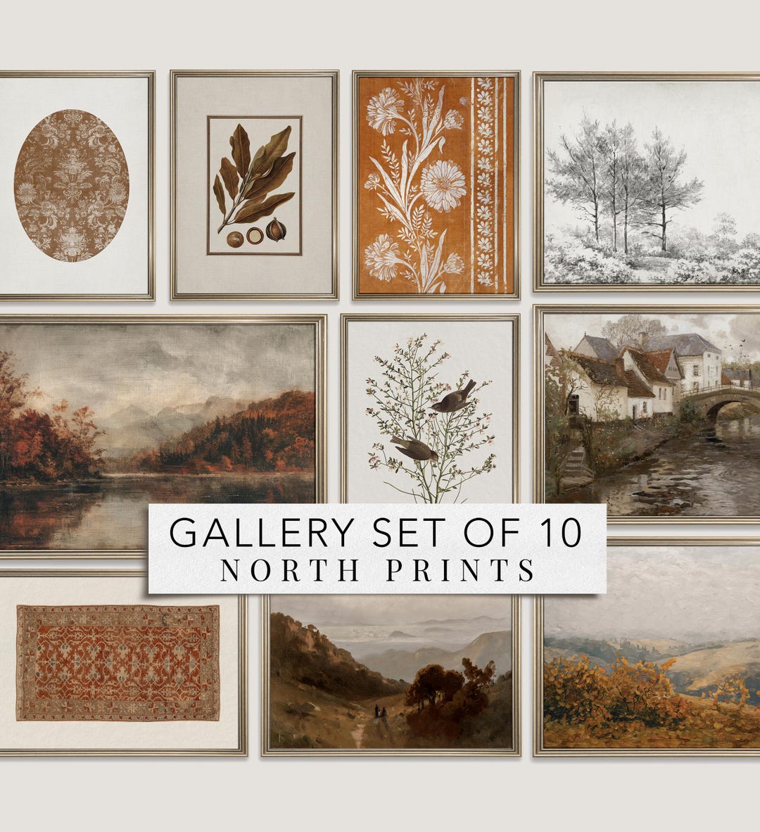 Vintage Autumn Gallery Wall Art Set: Warm Tone Fall Prints (digital ...