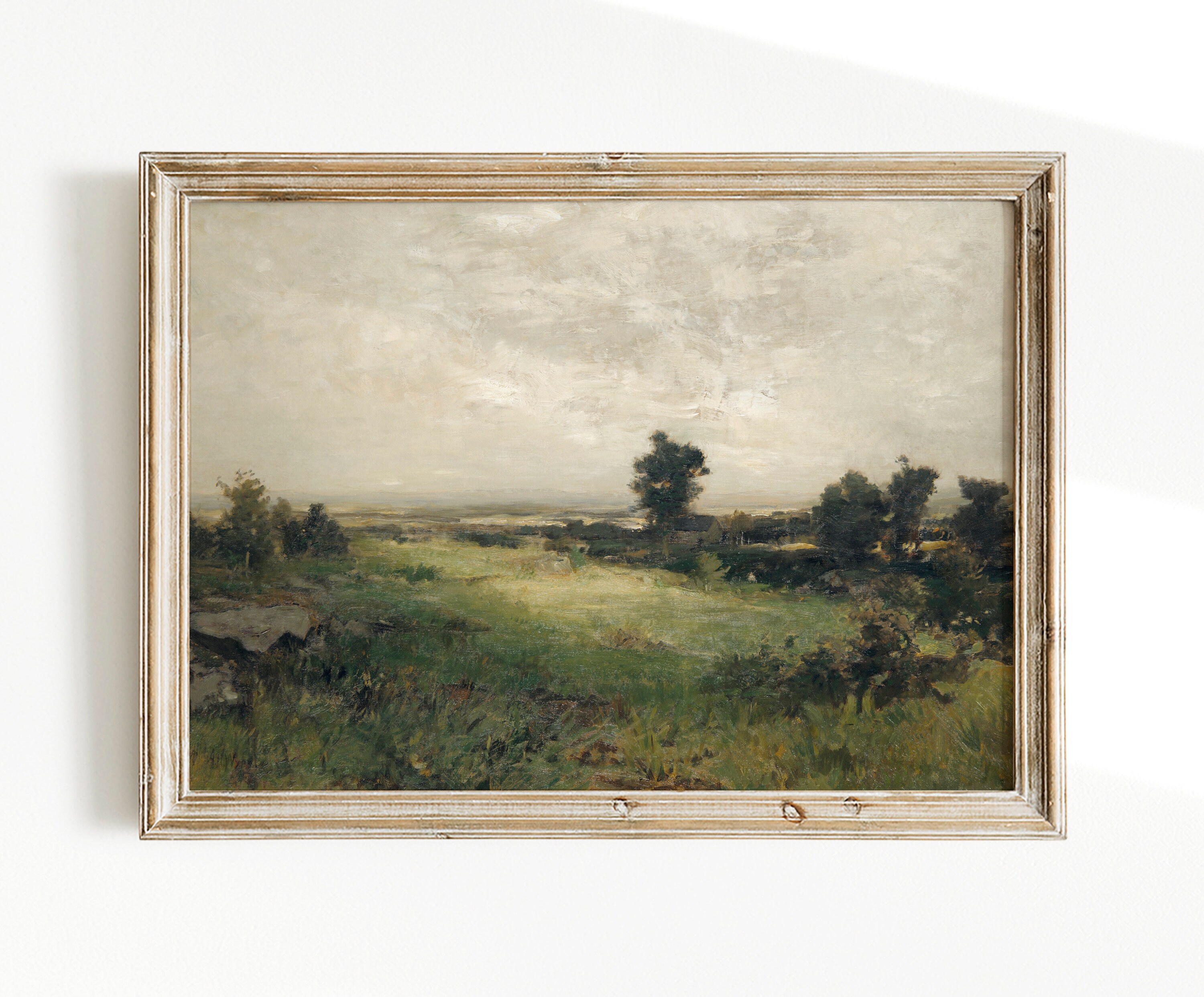 田舎の風景油絵、ビンテージ風景プリント、大きな農家の印刷可能 田舎の風景油絵、ビンテージ風景プリント、大きな農家の印刷可能