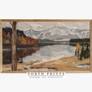 Fall Lake Samsung Frame TV Art | Vintage Rustic Autumn Landscape | DIGITAL Download | TV247