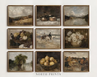 Old World Gallery Wall Set of 9, Heritage Art Collection, PRINTABLE Digital Art Bundle Download North Prints S9-15