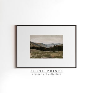 Rustic Landscape Oil Painting | Moody Mountain Print | Forest Wall Art Digital PRINTABLE | 1046 image 7