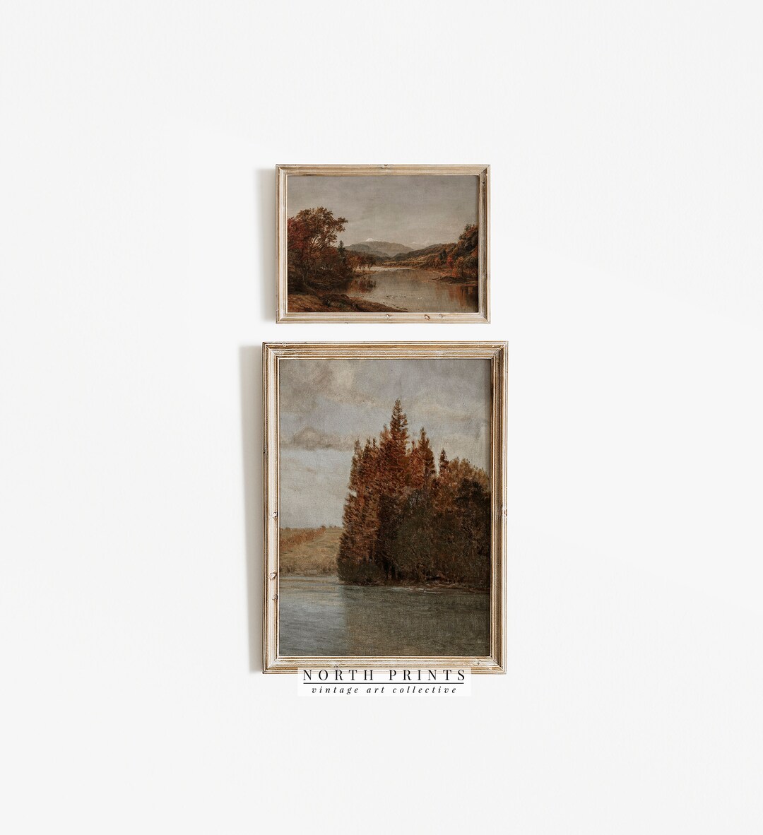 Autumn Landscape Print SET | Lake Fall Landscape Paintings | Digital ...
