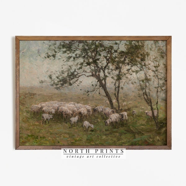 Sheep Painting | Farm Animal Print | Vintage Wall Decor PRINTABLE #587