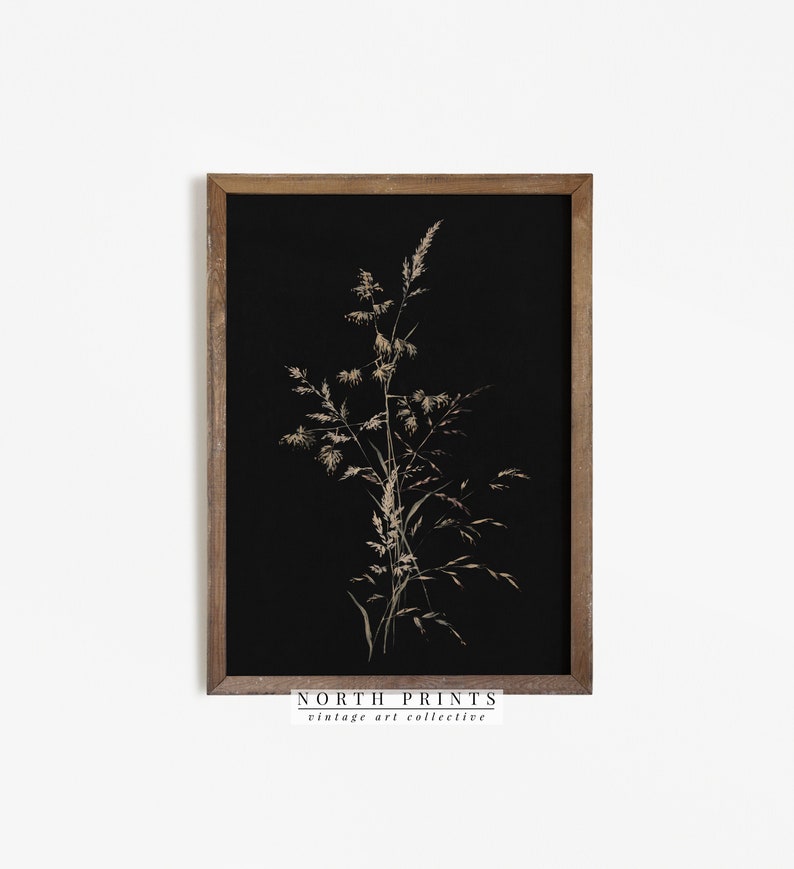 Dark Vintage Botanical Print | Moody Autumn Wall Decor | PRINTABLE Digital Art | 876 