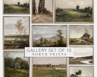 French Country Landscape Painting Set: Vintage Gallery Wall Art (Printable Digital Download) S47